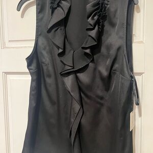 Calvin Klein Elegant Black Ruffle Top